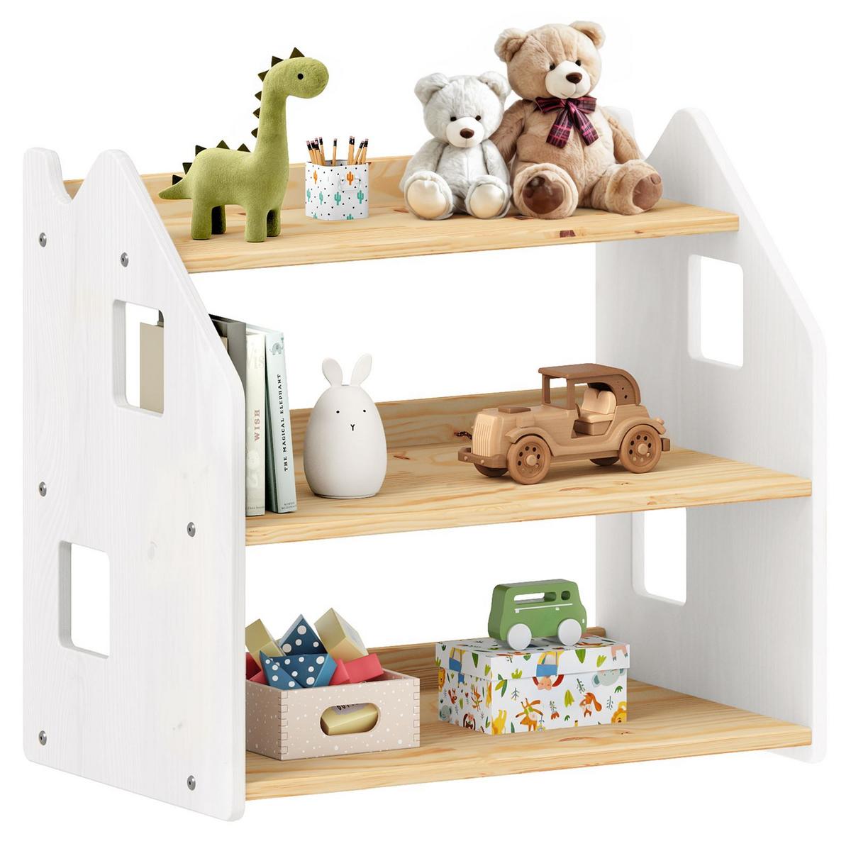 KINDERREGAL YASMIN natur/weiß - Naturfarben/Weiß, Holz (65/60/40cm) - IDIMEX