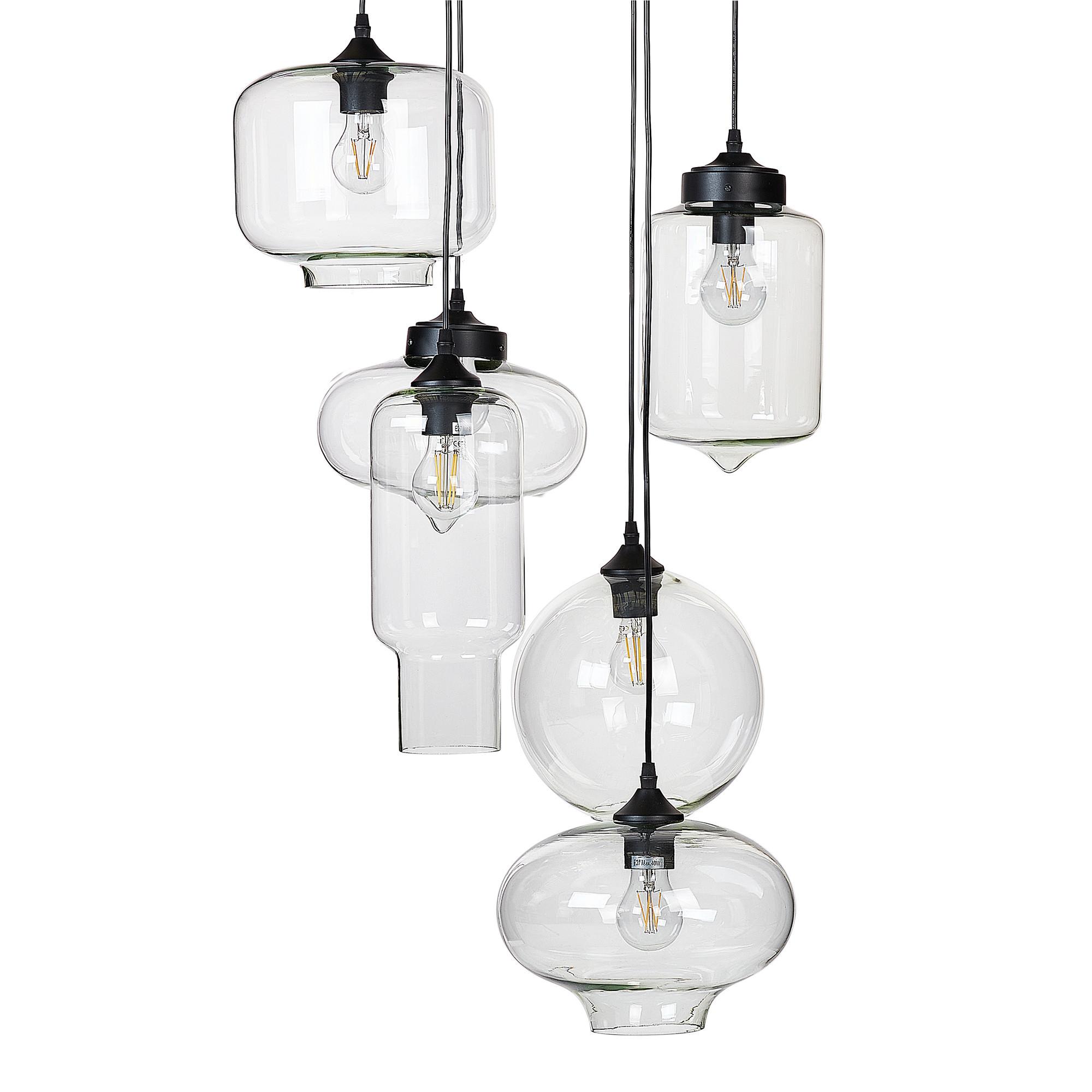 HÄNGELEUCHTE Bemboka 26/40/155 cm - Transparent, Glas (26/40/155cm) - Beliani