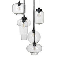 HÄNGELEUCHTE Bemboka 26/40/155 cm - Transparent, Glas (26/40/155cm) - Beliani
