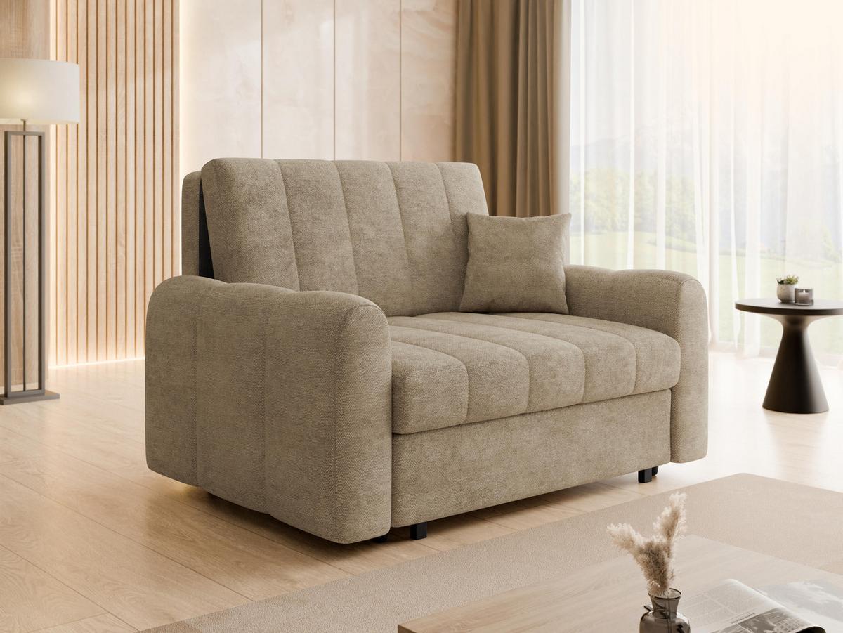 SCHLAFSOFA Viva Moon II - Hellbraun/Schwarz, Holz/Metall (148/85/98cm) - MIRJAN24