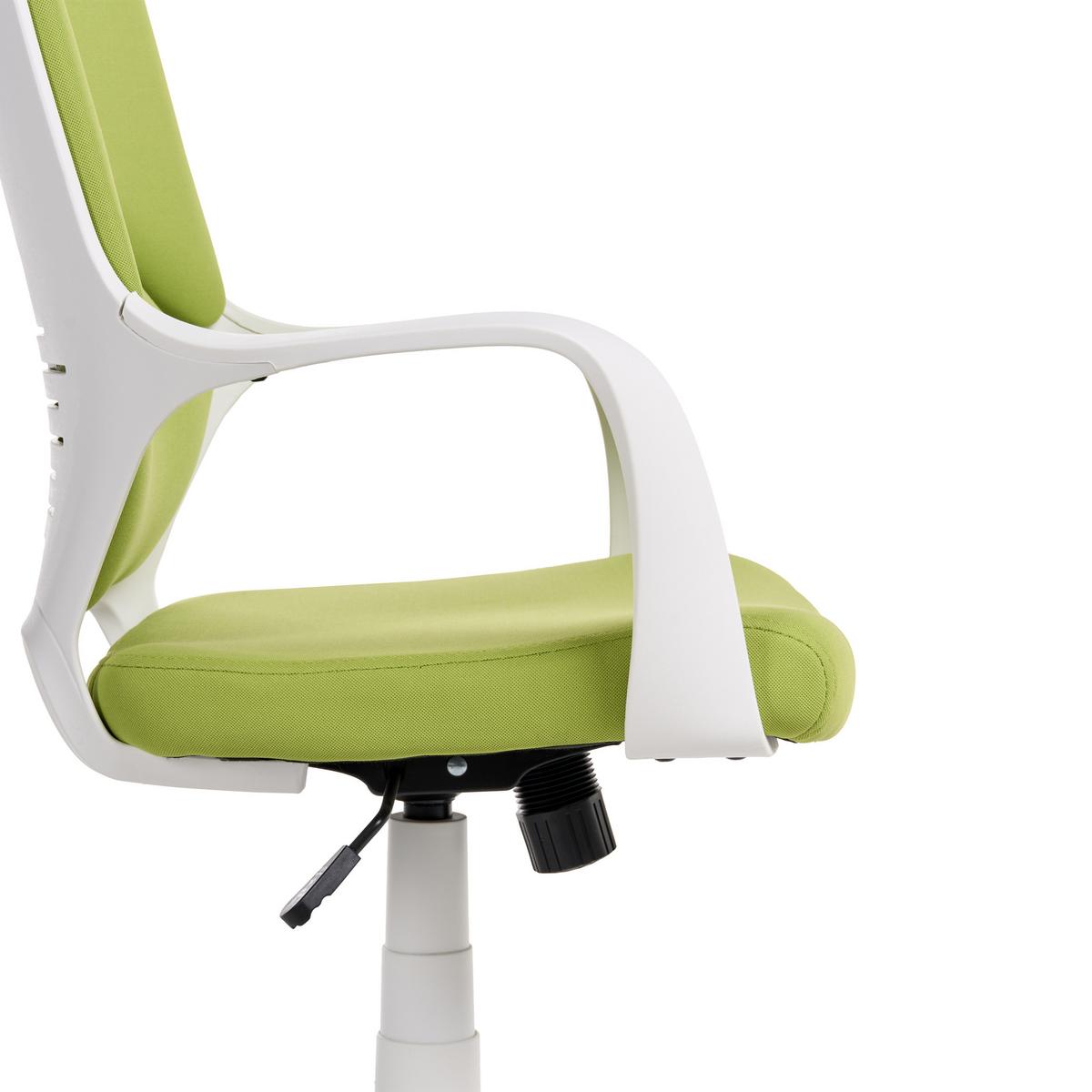 BÜROSTUHL Limettengrün Delight - Limette/Weiß, Textil (64/116/64cm) - Beliani