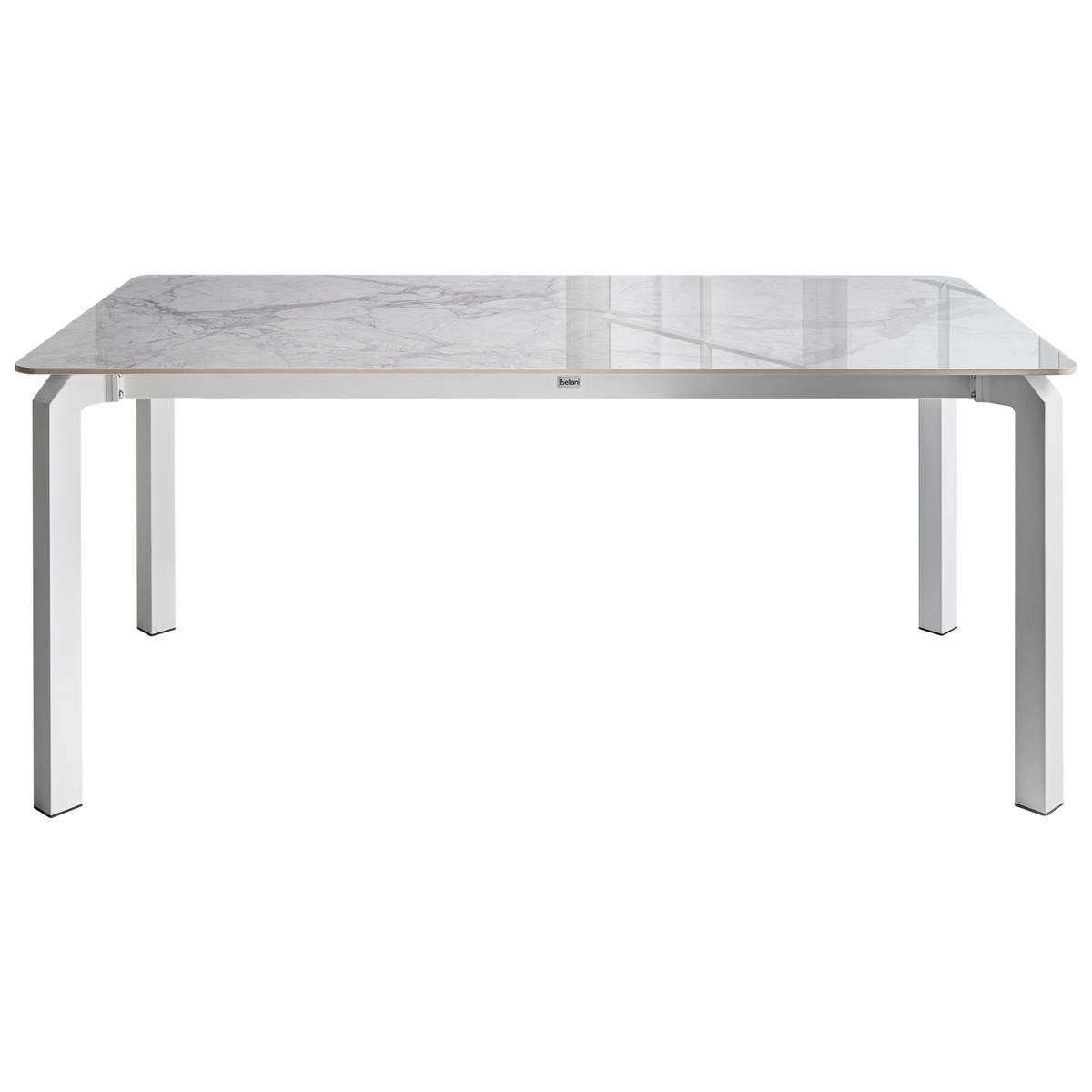 GARTENTISCH 180/90 cm Stein Weißer Marmor Feletto - Weiß, Stein (180/90/76cm) - Beliani