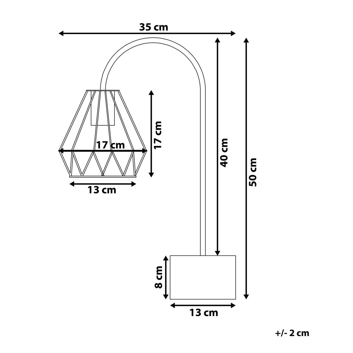 TISCHLAMPE Mooni 35/17/50 cm - Kupferfarben, Metall (35/17/50cm) - Beliani