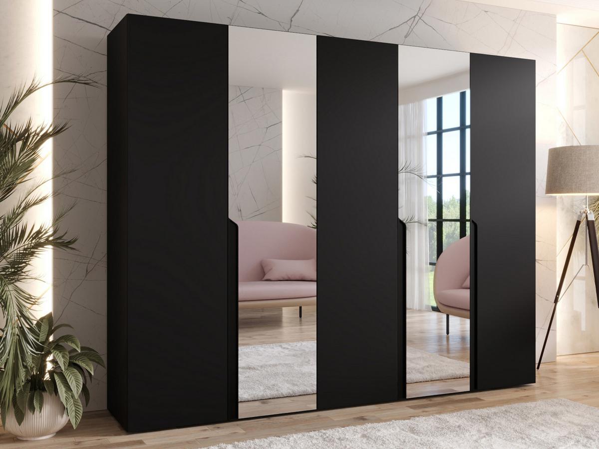 DREHTÜRENSCHRANK Mila II 250 - Schwarz, Holzwerkstoff/Kunststoff (250/202/52cm) - MIRJAN24