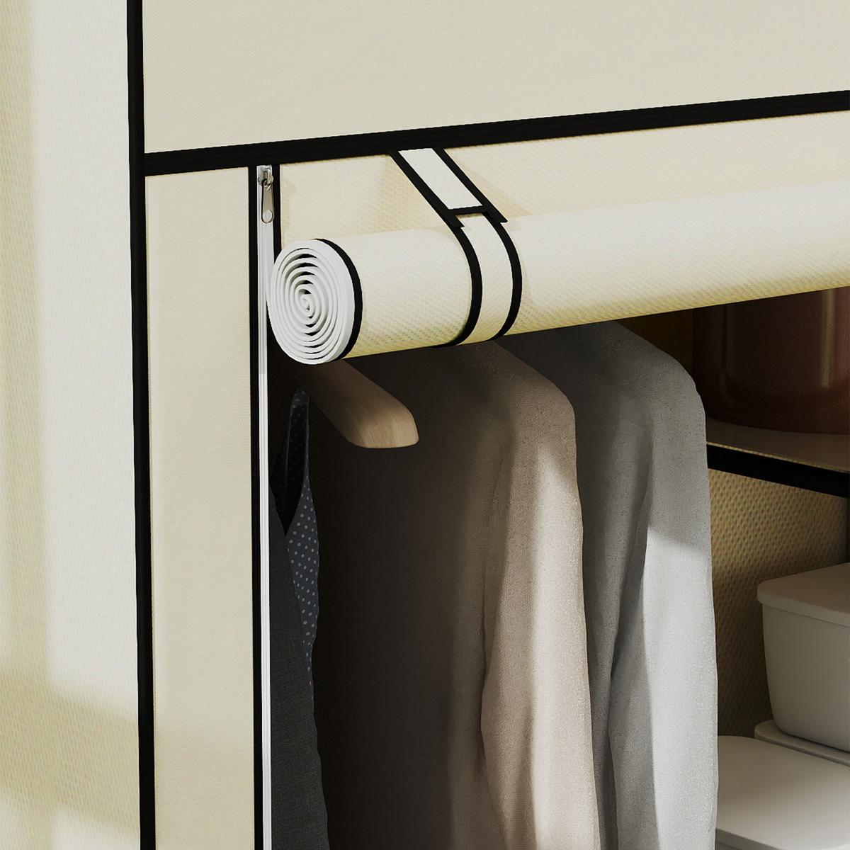 KLEIDERSCHRANK, Stoffschrank, Creme - Creme, Metall (43/162.5/103cm) - HOMCOM