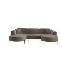 WOHNLANDSCHAFT Valencia - Braun, Holzwerkstoff/Textil (299/80/165cm) - Fun Möbel