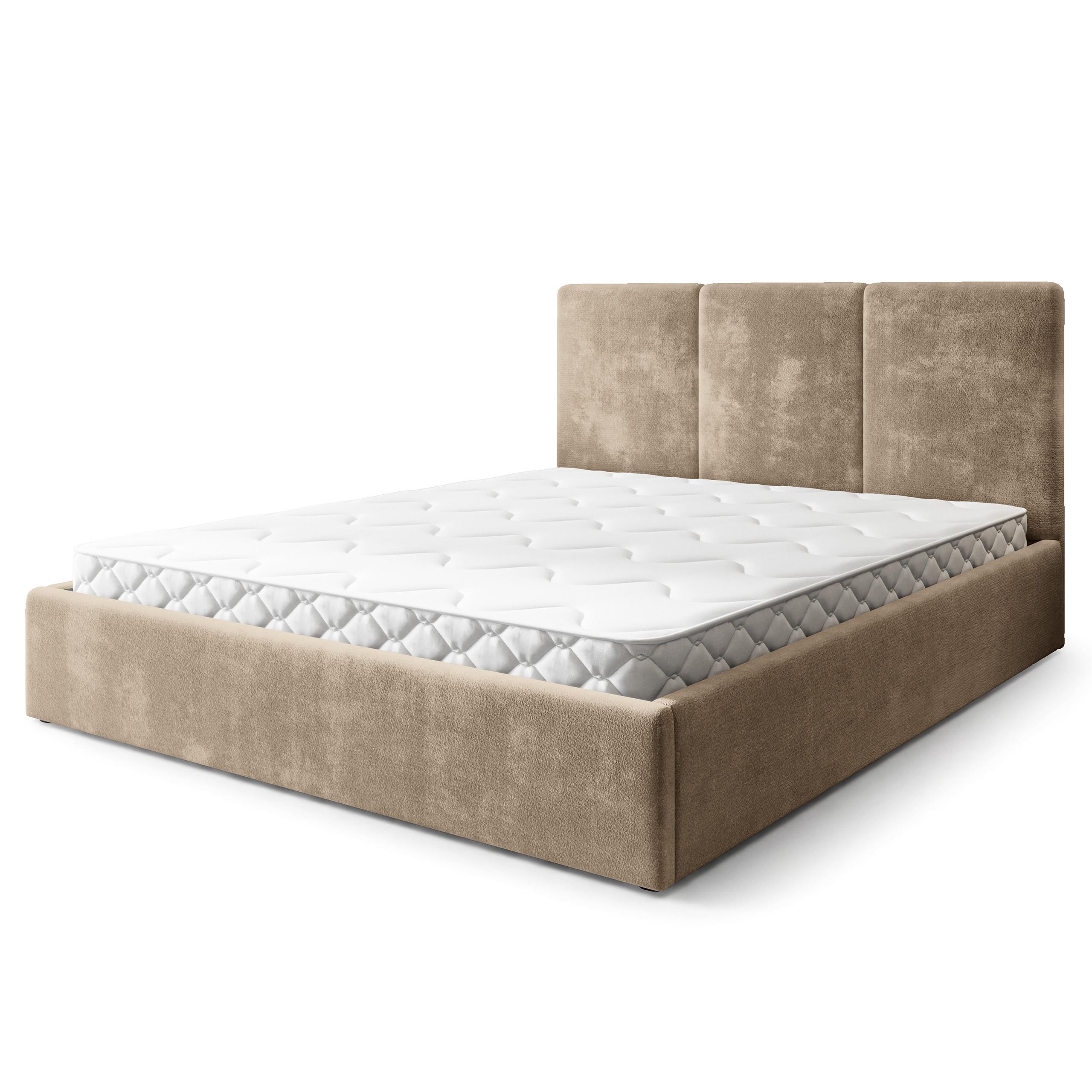 POLSTERBETT AZURI 120x200 cm mit Bettkästen - Beige - Beige, Holz (120/200cm) - MASSENO