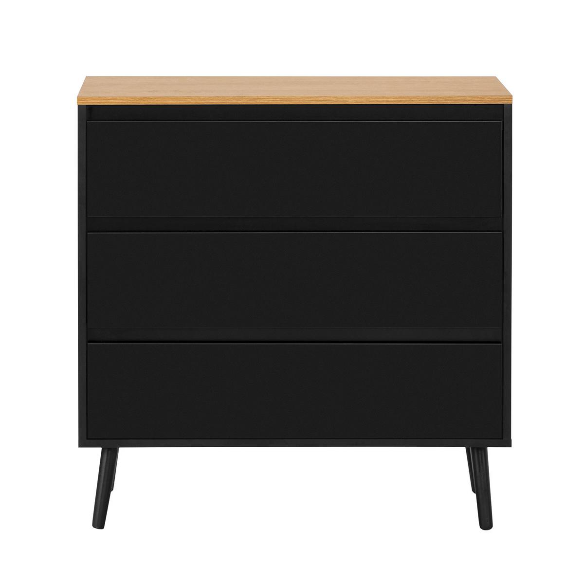 KOMMODE 80/80/40 Desi schwarze Farbe - Schwarz, Holzwerkstoff (80/80/40cm) - VS Venta-stock