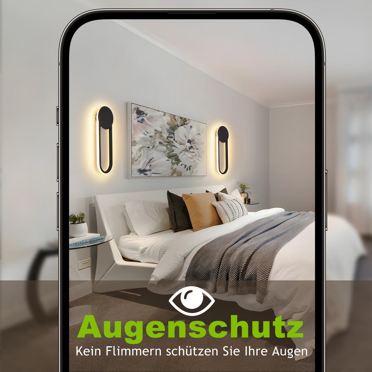 LED - WANDLEUCHTE Scheinor 41.5/14/4 cm - Schwarz, Metall (14/4/41.5cm) - ZMH