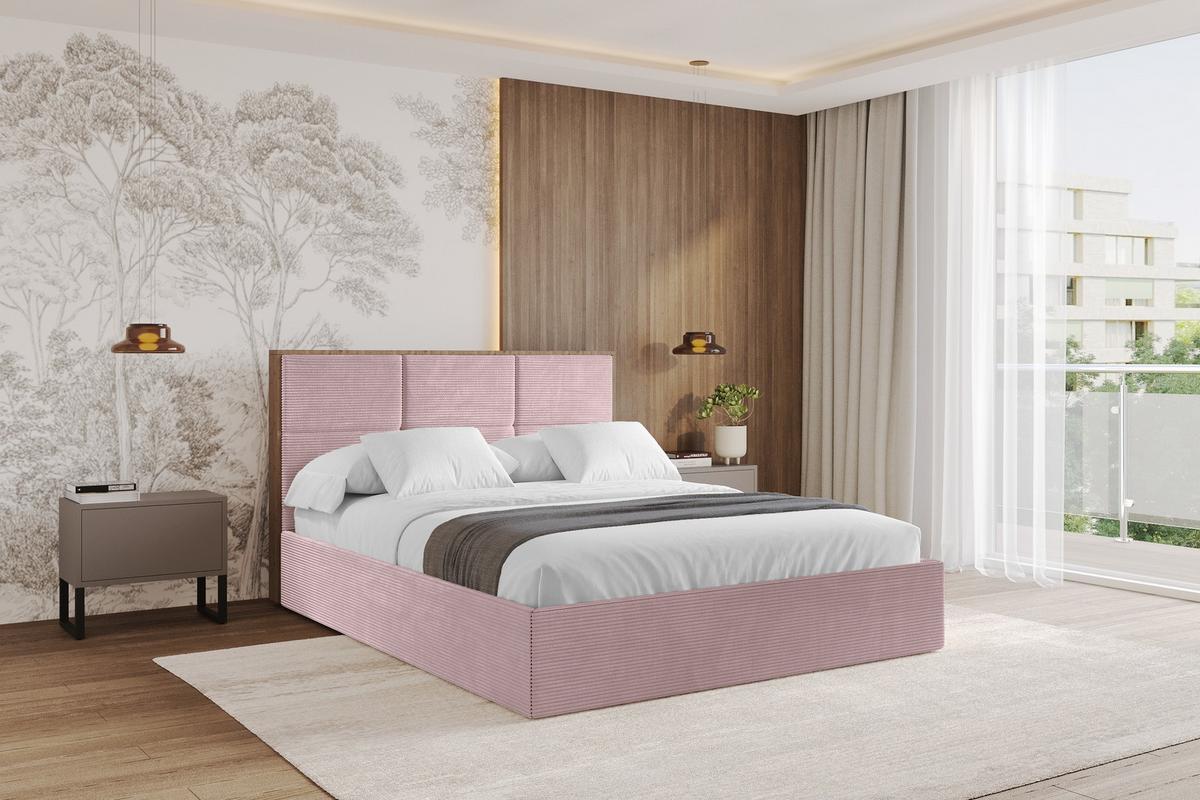 POLSTERBETT mit Bettkasten und Lattenrost, Boxbett ohne Matratze - LILA 140x200 Rosa - Rosa, Holzwerkstoff/Textil (140/200cm) - ALTDECOR