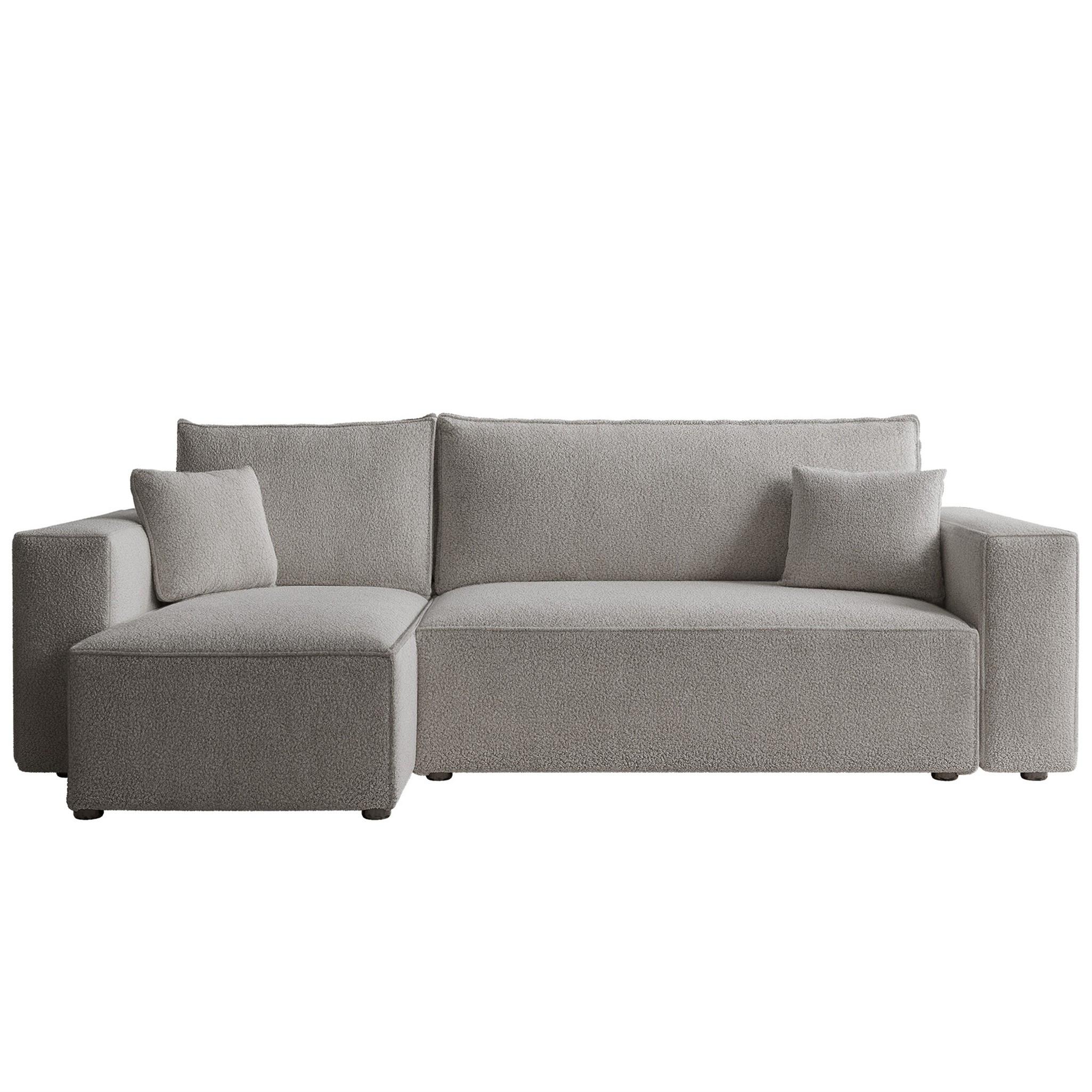 ECKSOFA Adara Mit Schlaffunktion - Grau, Holzwerkstoff/Textil (244/145cm) - Fun Möbel