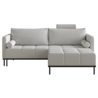 SCHLAFSOFA Skilia mit Schlaffunktion, 3-Sitzer 224 cm - Hellgrau/Schwarz, Textil/Metall (224/85/102cm) - Selsey