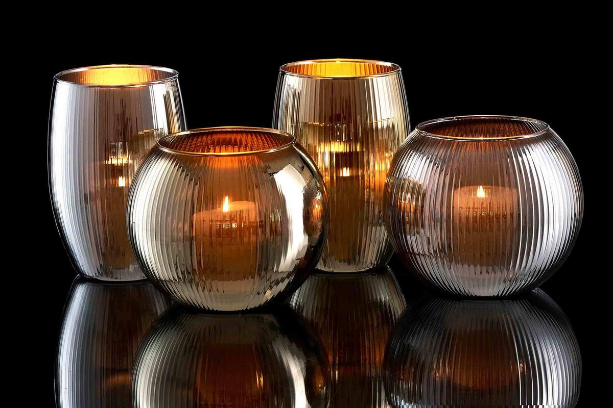 WINDLICHTER Elysia ø 14 cm 4er Set - Goldfarben, Glas (14/20/14cm) - Ritzenhoff Breker