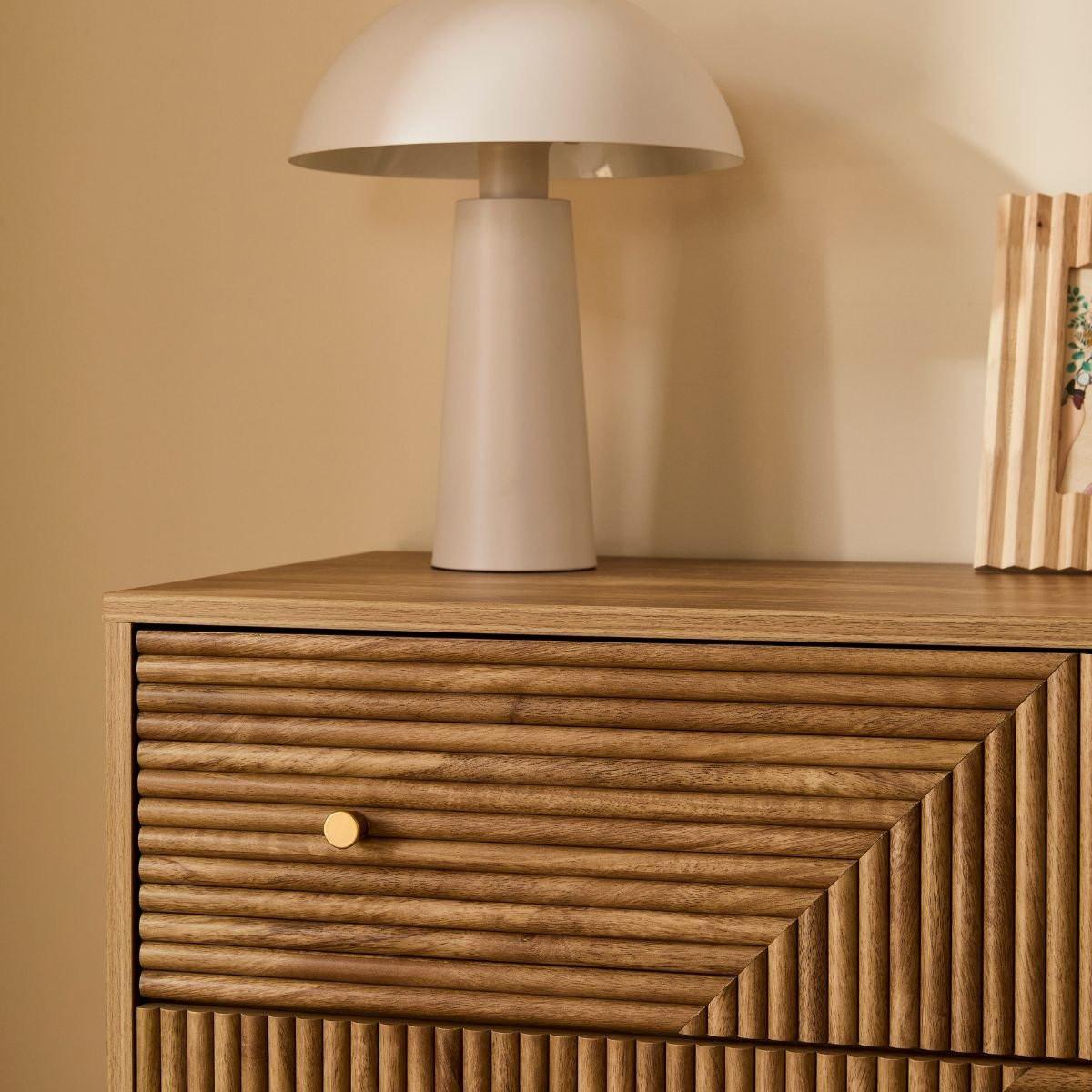 KOMMODE mit 3 Schubladen und Lamellenfronten - Eden 80/40/75 cm - Apfelbaumfarben, Holzwerkstoff (40/75/80cm) - Calicosy