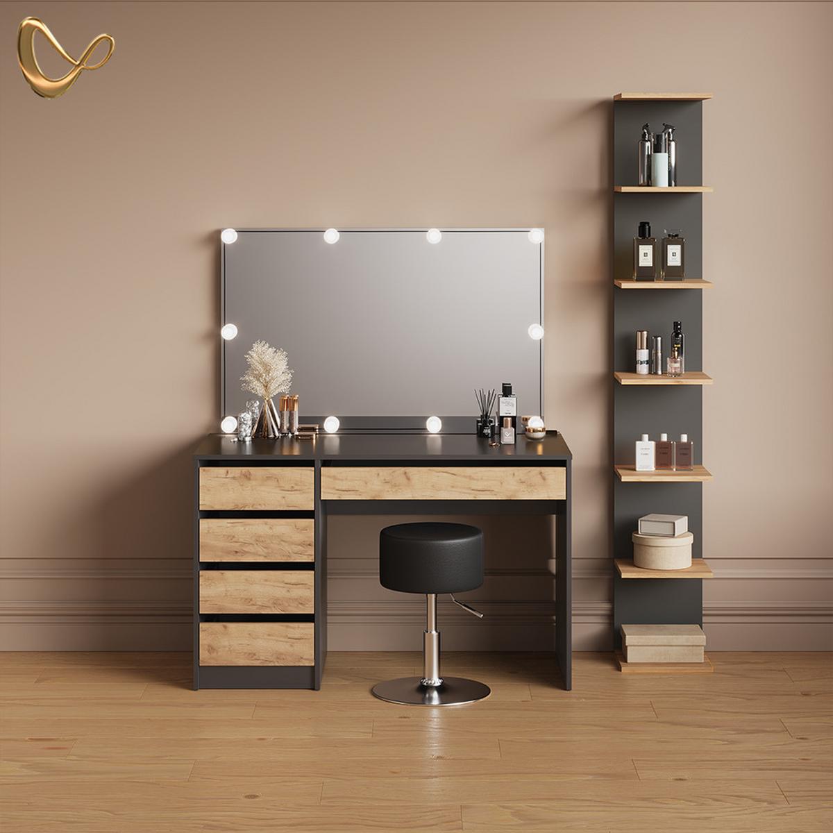 WANDREGAL Vesuvio Anthrazit 30 x 190 cm - Anthrazit, Holzwerkstoff (30/190/28cm) - Livinity®
