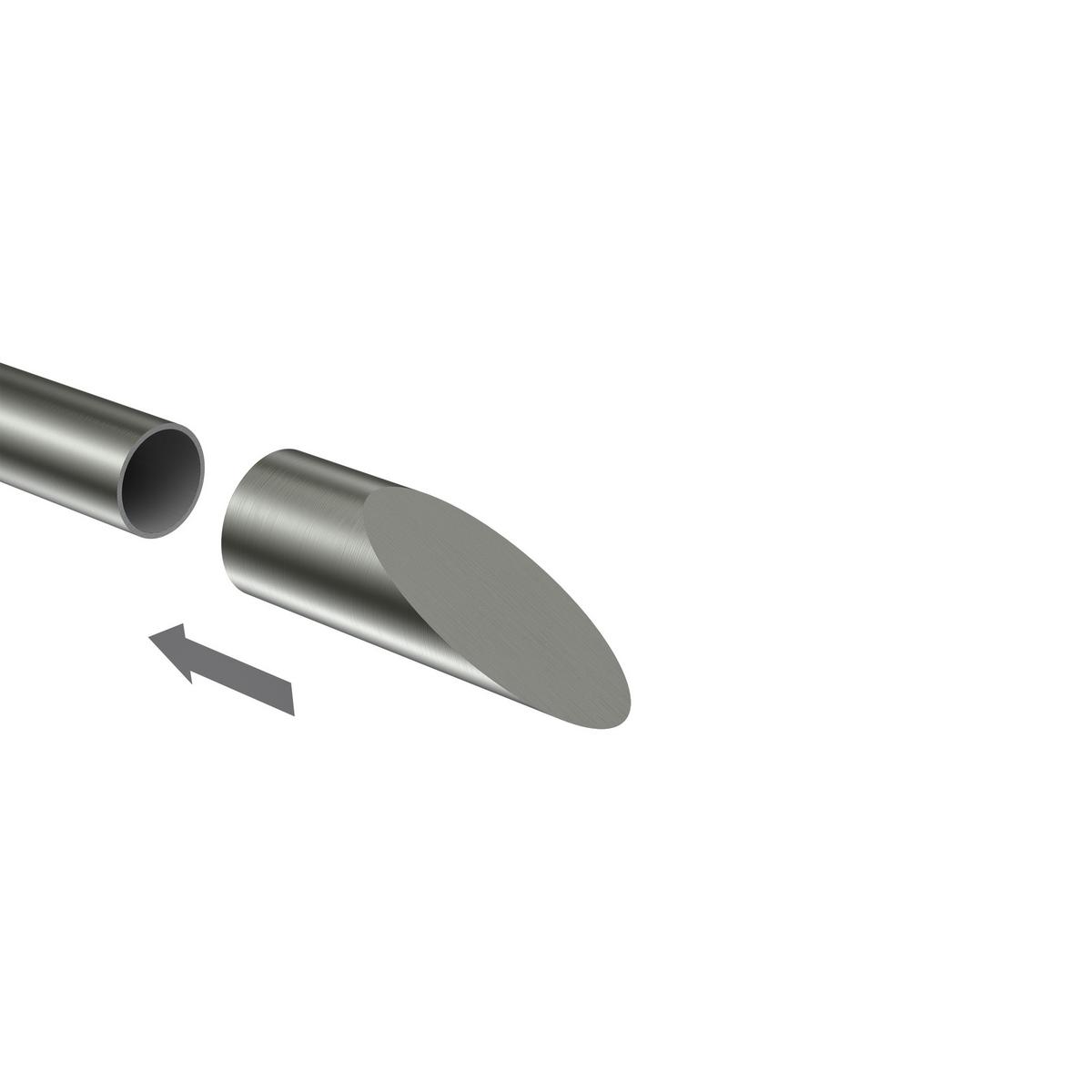 ENDSTÜCKE FÜR GARDINENSTANGEN 20 mm Ø, Nevia Edelstahl, Packung 2 Stück - Edelstahlfarben, Metall (7/2.4/2.4cm) - INTERDECO