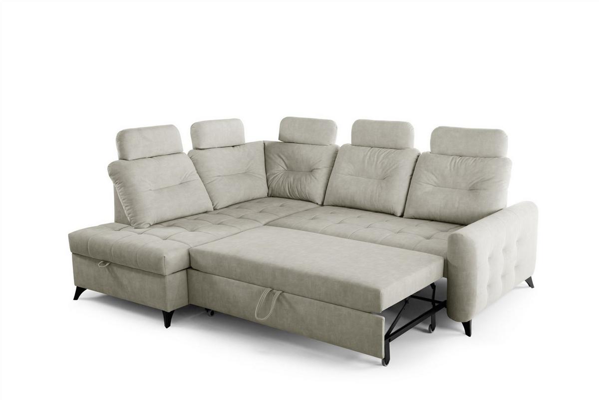 ECKSOFA Wendie - Beige, Holzwerkstoff/Textil (200/250cm) - Fun Möbel