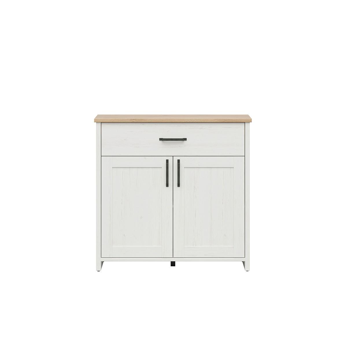 SIDEBOARD Aksel Weiß und Holz - Weiß, Holzwerkstoff (102/99/37cm) - Petits-meubles