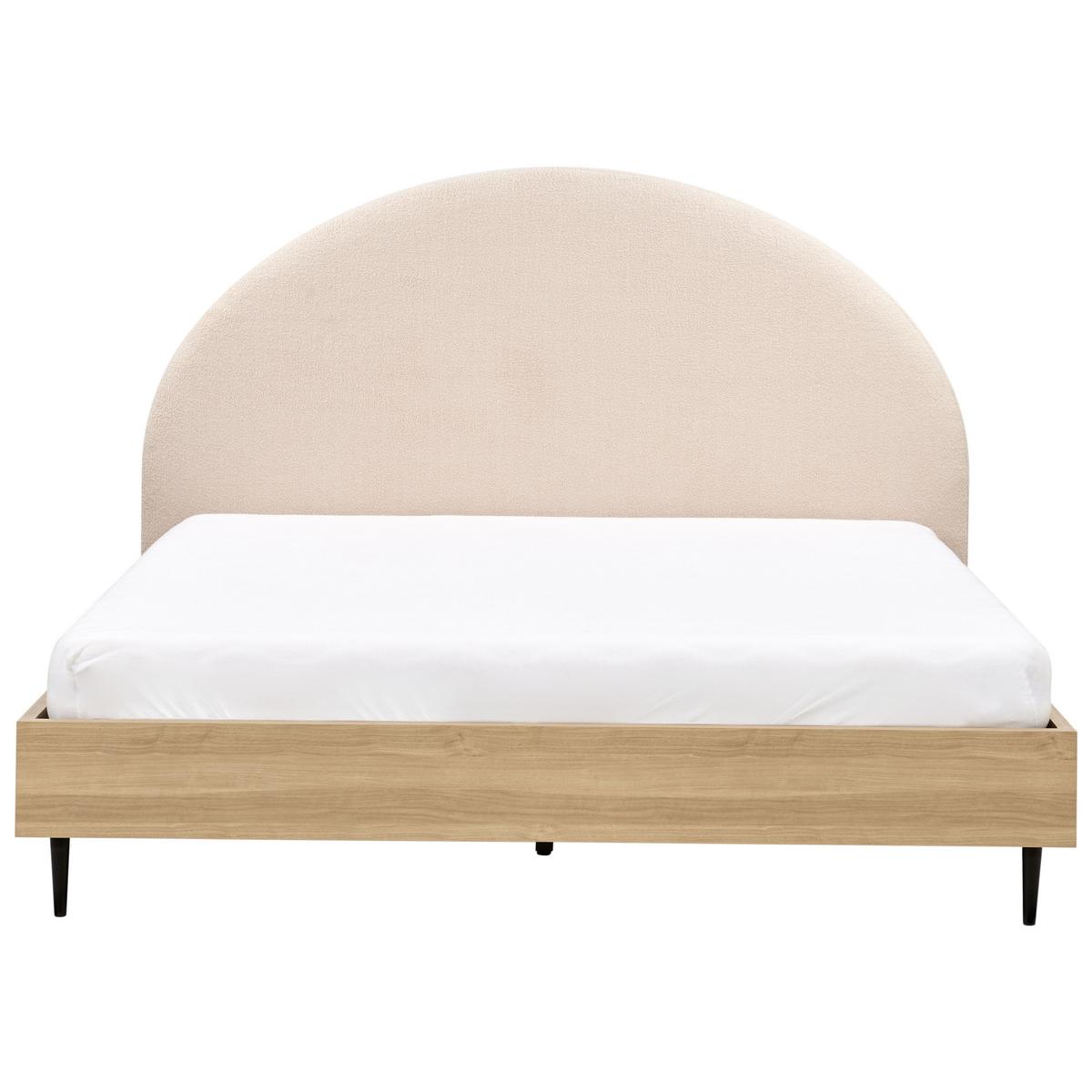 BETT mit Lattenrost 180x200 cm Beige Millay - Beige, Textil (180/200cm) - Beliani