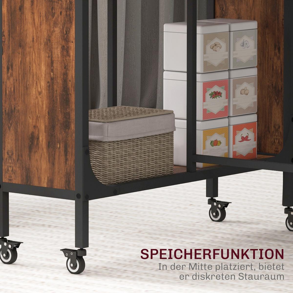 ESSTISCH klappbar, Mobiler Klapptisch für 6 Personen, mit Ablage Hellbraun - Dunkelbraun, Textil (130/80/74cm) - HOMCOM