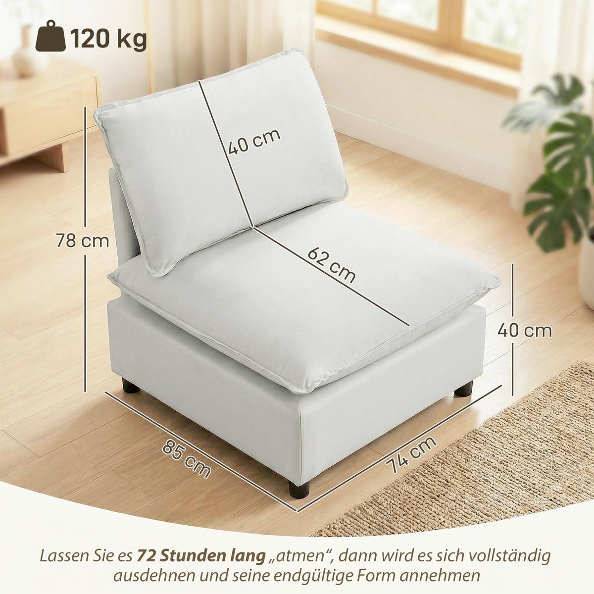 SESSEL aus Kunstleder & Schaumstoff Grau - Schwarz/Grau, Kunststoff (74/78/85cm) - HOMCOM