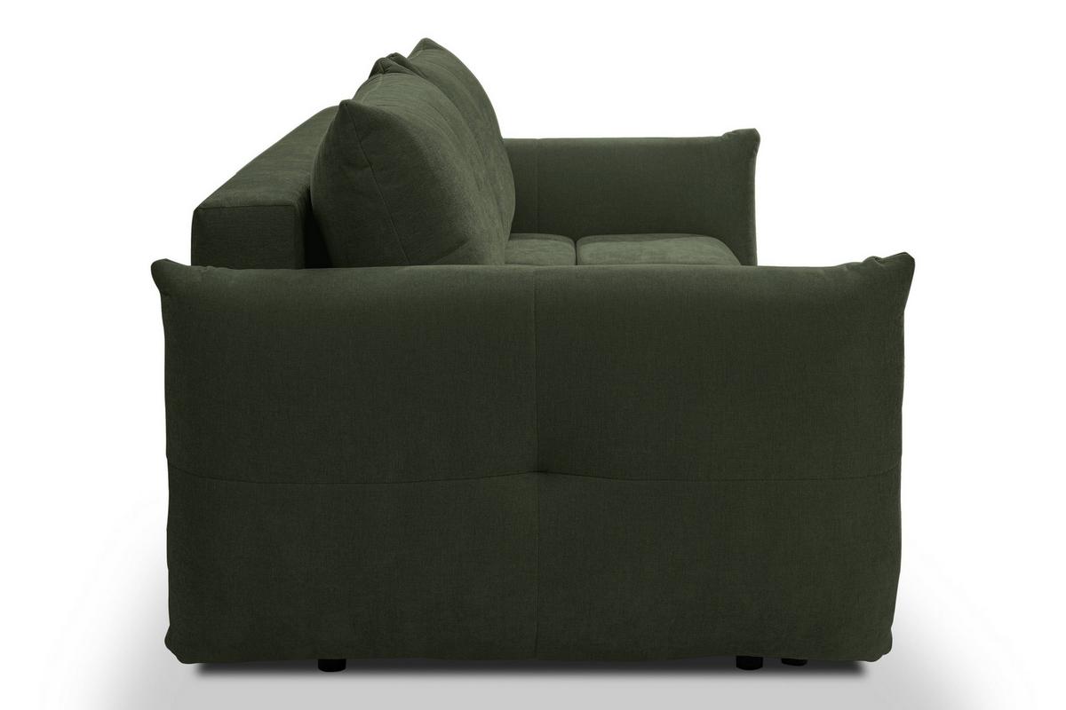 BETTSOFA MODA Grün Chenille-Stoff mit Schlaffunktion - Grün, Holz (245/86/110cm) - MASSENO