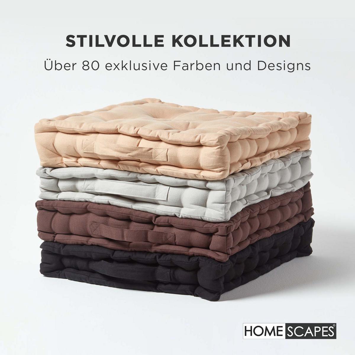 SITZKISSEN braun 40/40/8 cm – Bodenkissen unifarben - Braun, Textil (40/40/8cm) - Homescapes