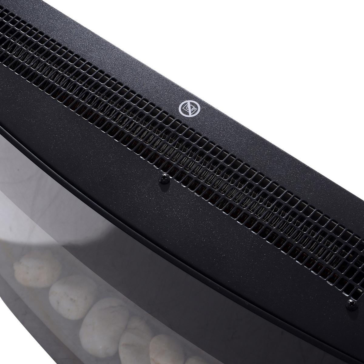 ELEKTROKAMIN, 2 Leistungsstufen einstellbar, 900/1800 W LED, Edelstahl, Schwarz - Schwarz, Metall (11.4/52/65cm) - HOMCOM