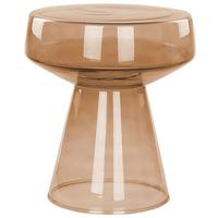 BEISTELLTISCH Rauchglas goldbraun rund 37 cm Laguna - Braun, Glas (37/37/43cm) - Beliani