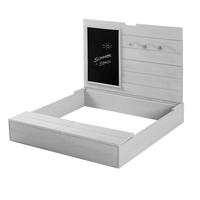 SANDKASTEN mit Deckel Tafel und Haken grau - Grau, Holz (85/88/65.5cm) - Roba