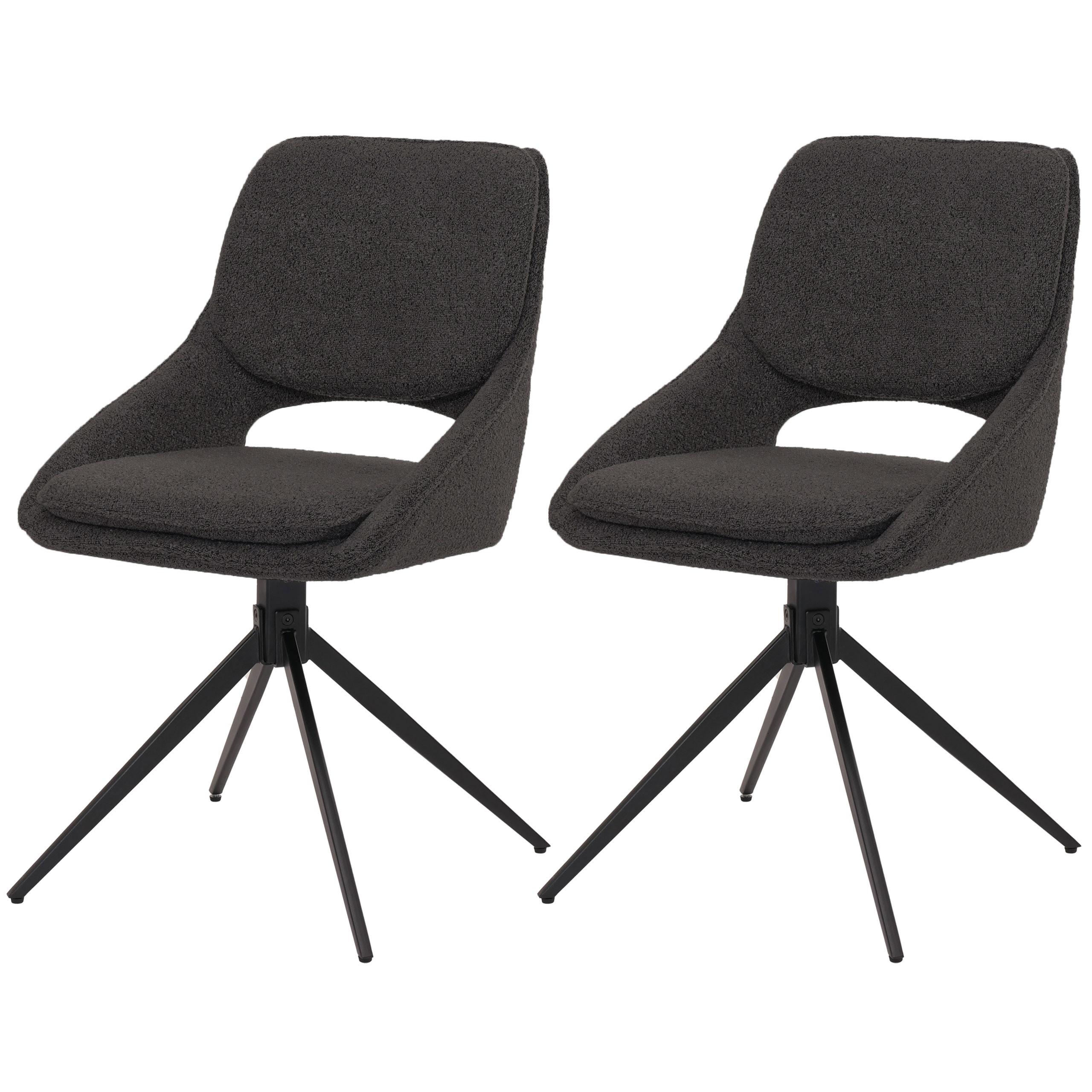 ESSZIMMERSTUHL Grau 2er-Set - Dunkelgrau/Grau, Textil (55/87/55cm) - MCW