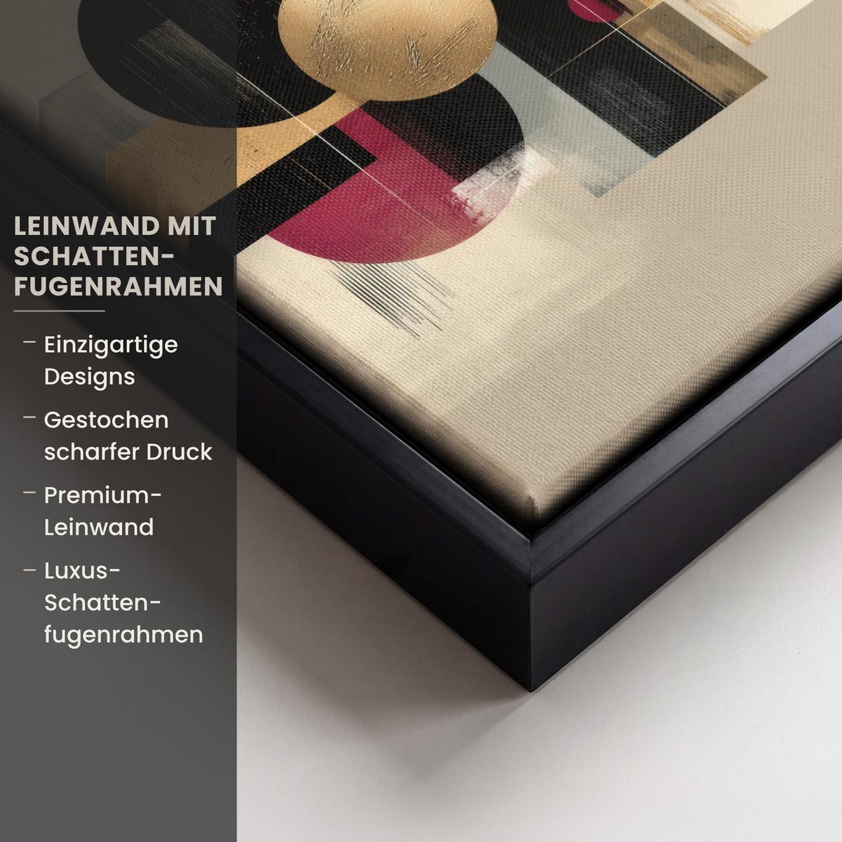 LEINWAND Bilder mit Rahmen - Abstrakt - Formen - Beige - Texturen - 20x20 - Beige, Textil (20/20cm) - MuchoWow