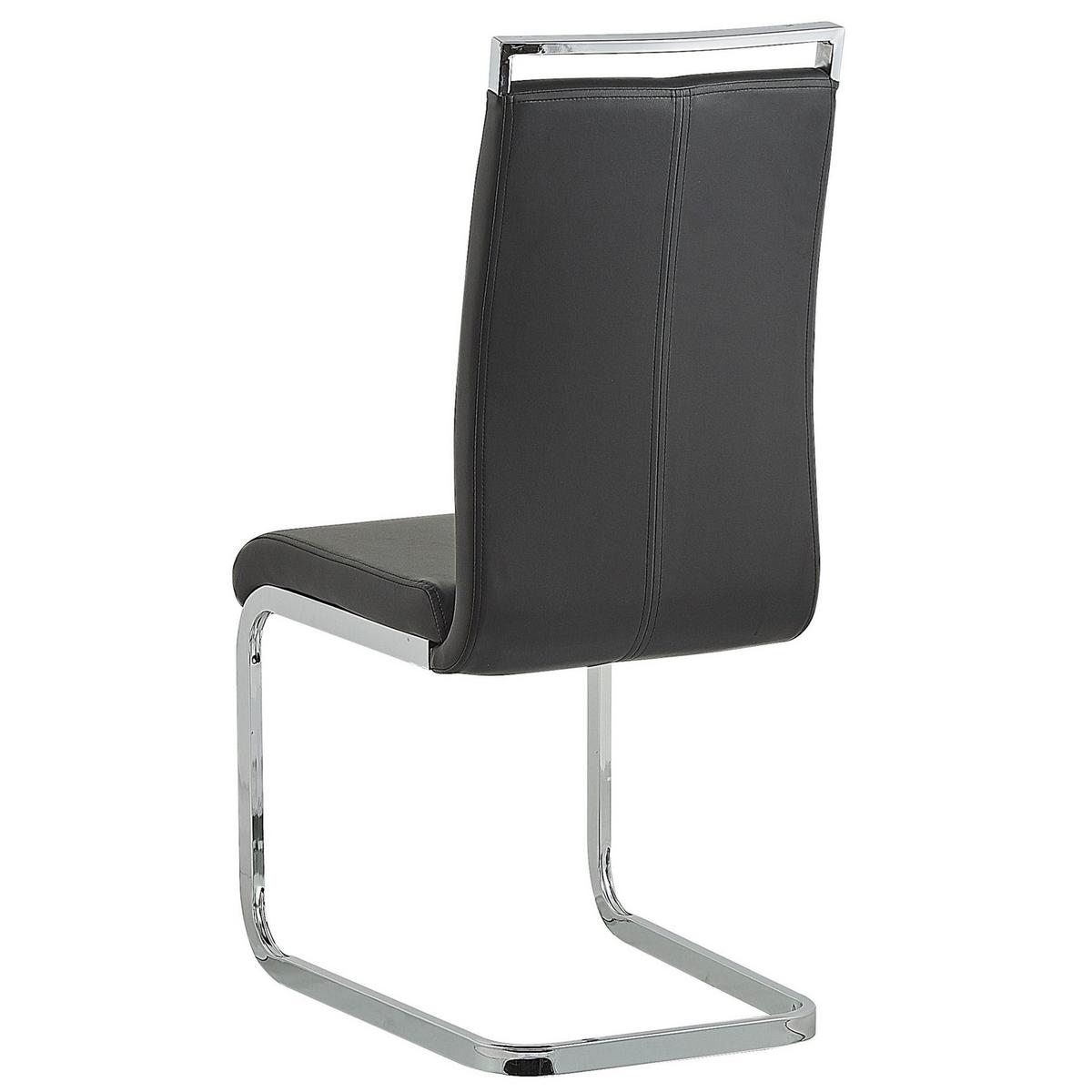 ESSZIMMERSTUHL 2er-Set Kunstleder Schwarz Greedin - Schwarz, Textil/Metall (42/99/50cm) - Beliani