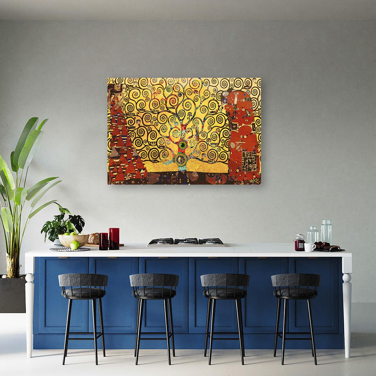 WANDBILD gustav klimt baum des lebens - Gelb, Textil (60/40cm) - Feeby
