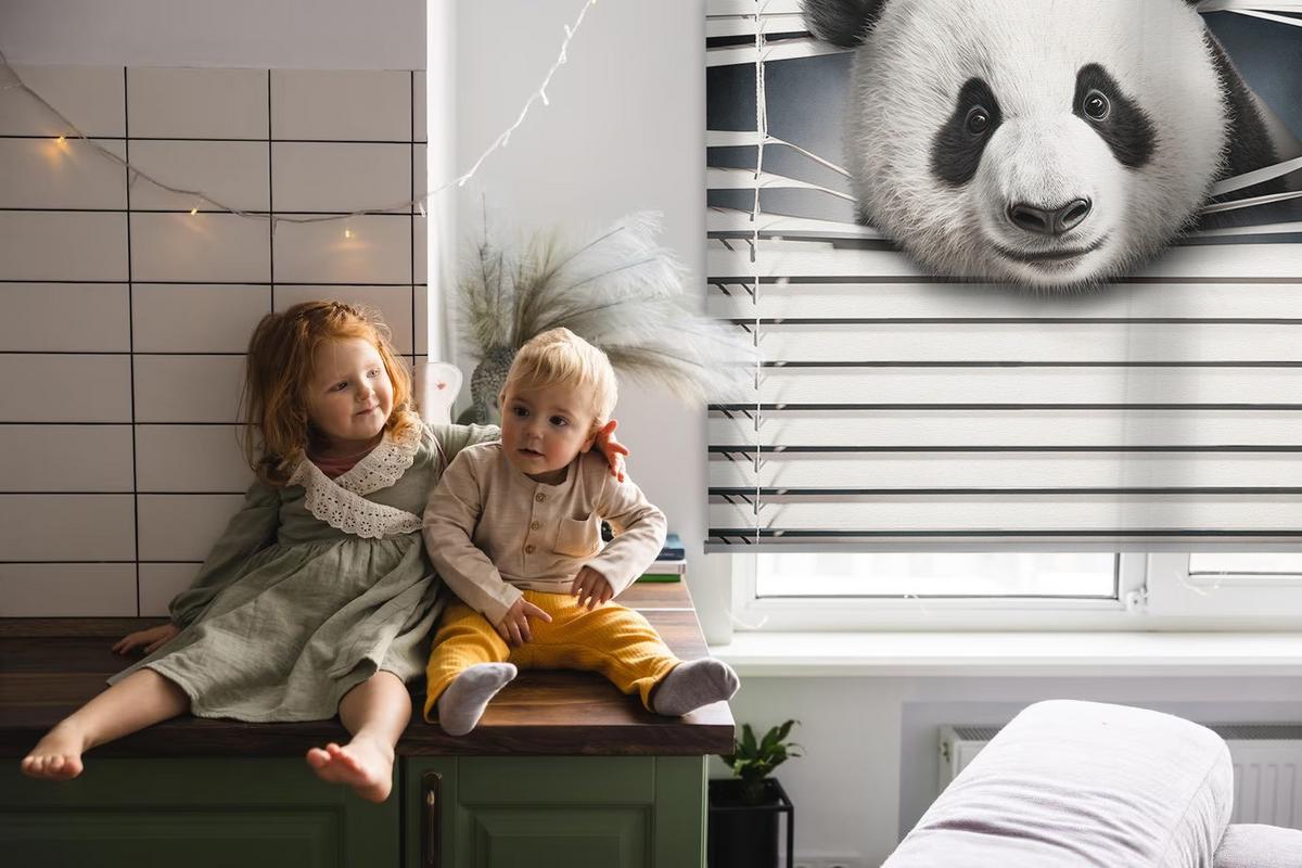 INNENROLLO - Fensterrollo - Rollo - 70x140 cm - Panda - Grau, Kunststoff (70/140/0.5cm) - TULUP