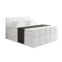 BOXSPRINGBETT mit Matratze und Lattenrost - LIRO-Z KING-120x200 - Weiß Kunstleder - Weiß, Holzwerkstoff (120/200cm) - ALTDECOR