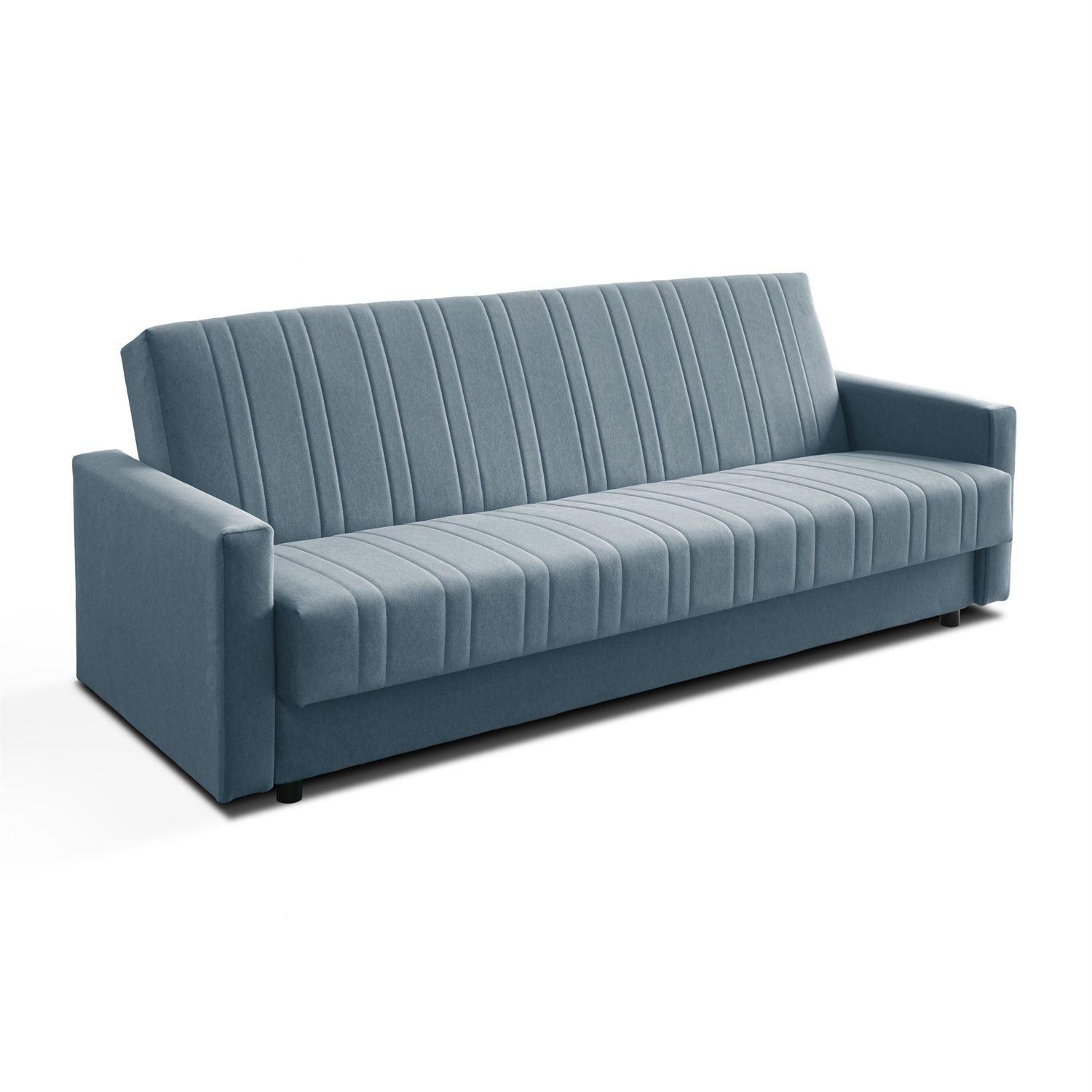 SCHLAFSOFA VERO MAX mit Schlaffunktion Castel 74 - Blau, Textil (191/88/90cm) - Lookway