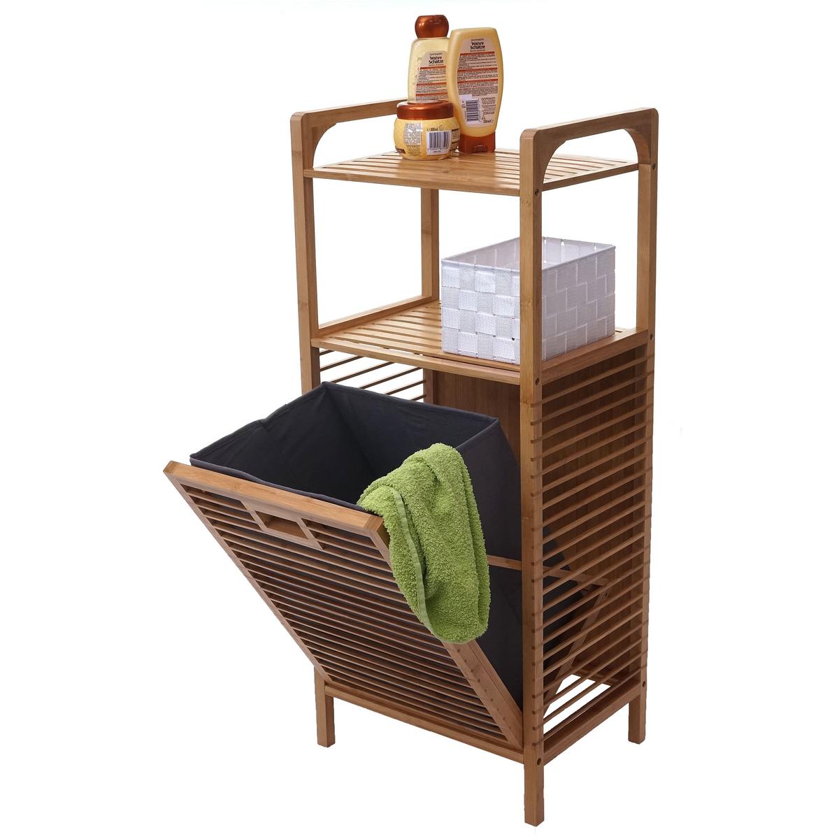 REGAL MIT WÄSCHEKORB Braun - Braun, Holz (40/95/30cm) - MCW