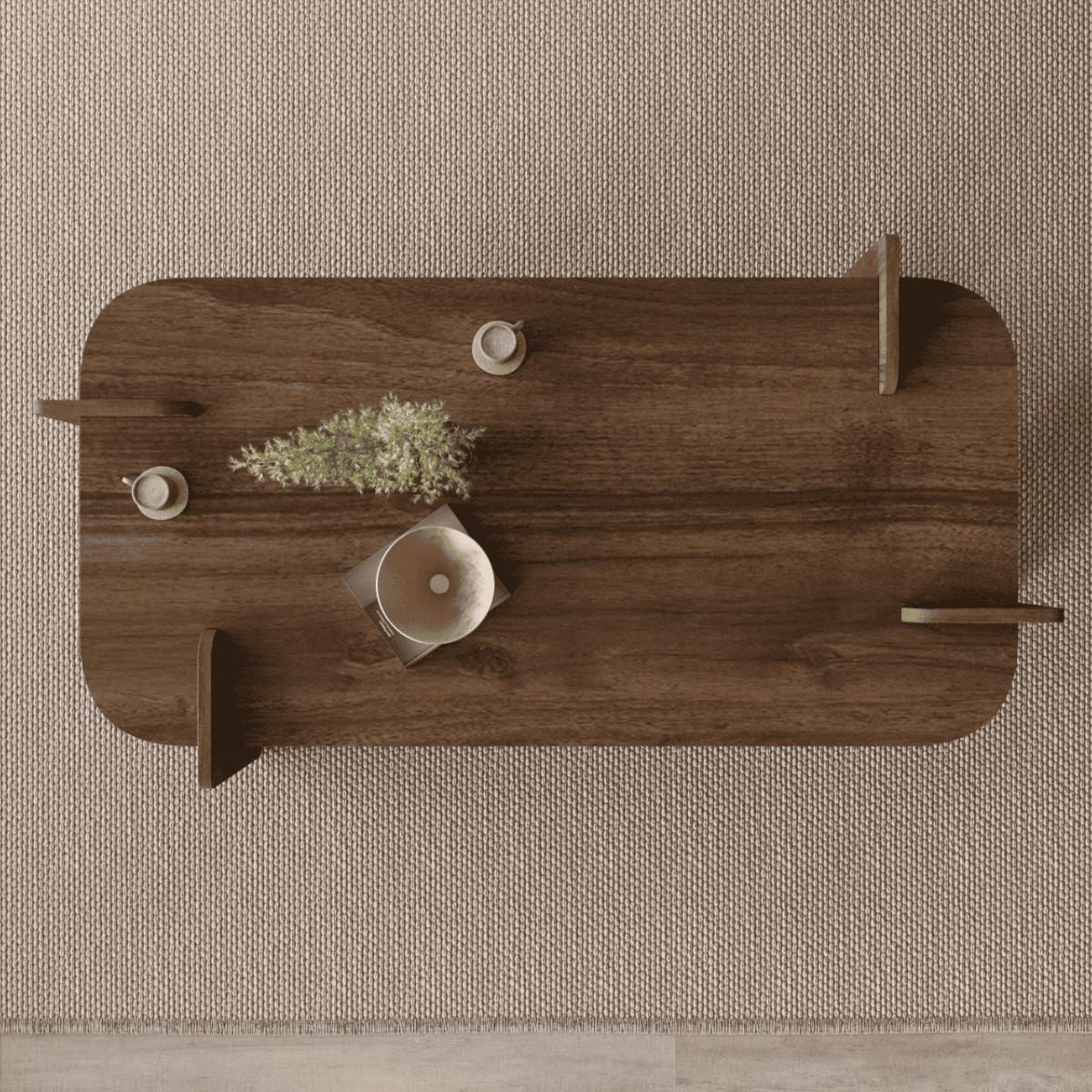 COUCHTISCH mit rechteckiger Tischplatte und abgerundeten Kanten 120/60/35 cm - Naturfarben, Holzwerkstoff (8/60/35cm) - Calicosy
