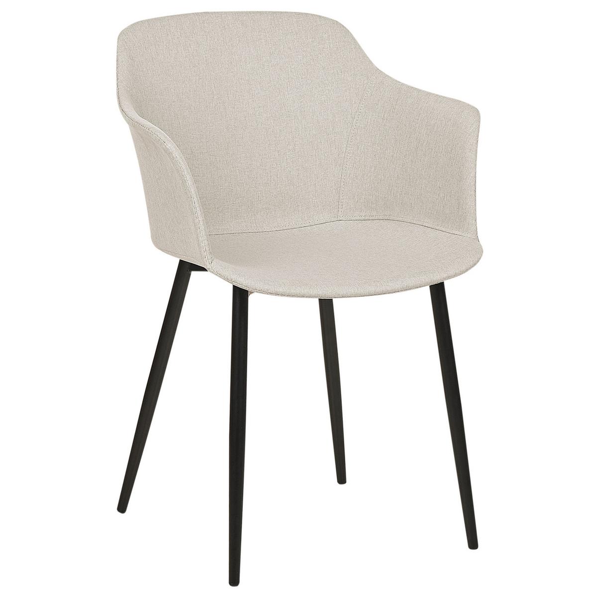 ESSZIMMERSTUHL 2er-Set hellbeige/schwarz Elim - Beige/Schwarz, Textil (59/82/45cm) - Beliani