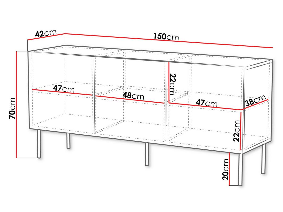 SIDEBOARD Art Deco Cashmere 3D 150 - Kaschmir, Holzwerkstoff/Metall (150/70/42cm) - MIRJAN24