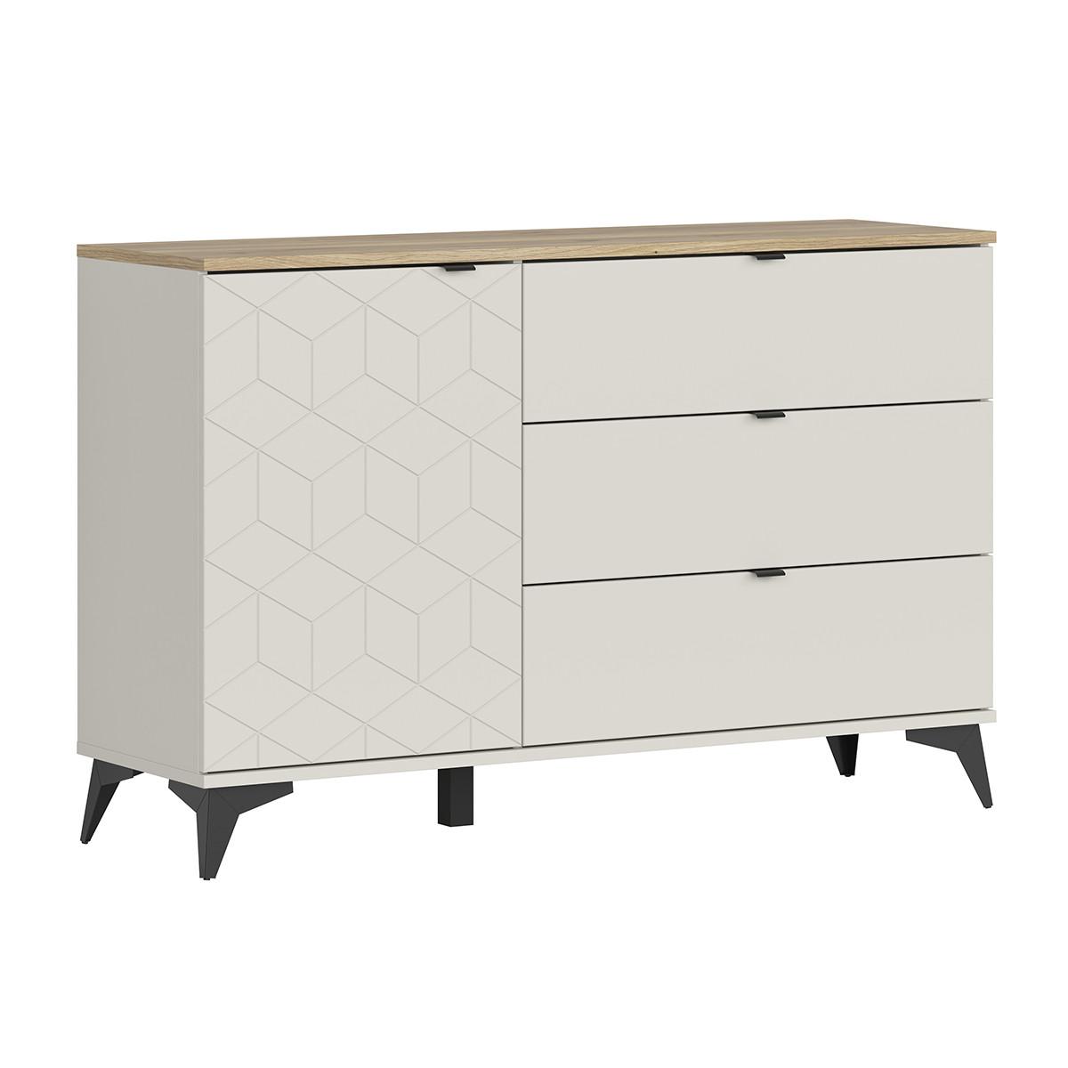 KOMMODE Naya Kaschmir - Holz nach Mauvella-Art - Beige, Holzwerkstoff (138/89.6/41.6cm) - Petits-meubles