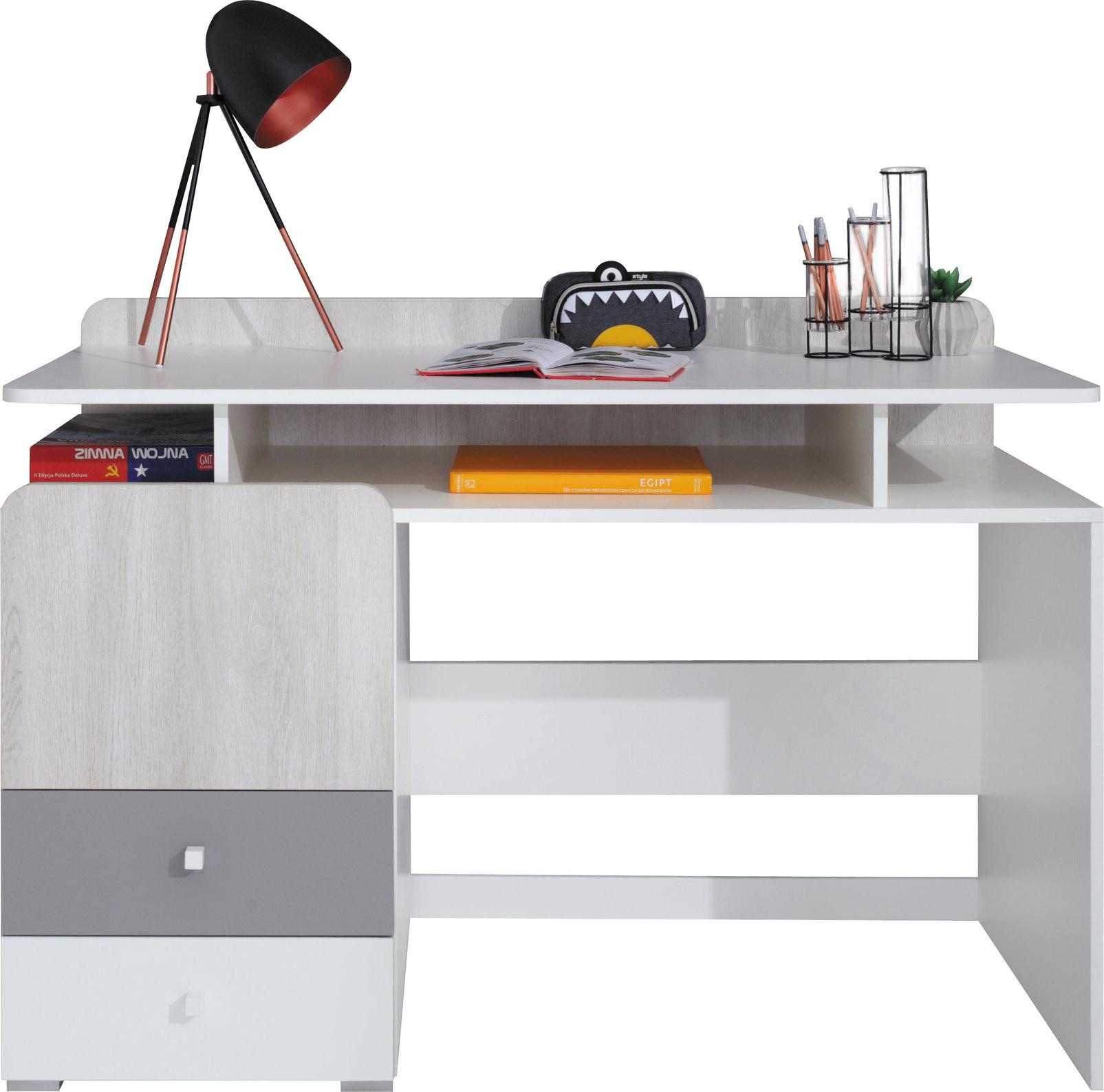 SCHREIBTISCH TREVISO 125x55x86 cm Bürotisch Computertisch, Weiß - Weiß, Holzwerkstoff (125/55/86cm) - MASSENO