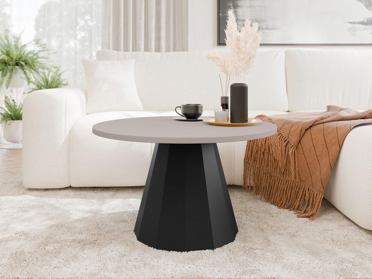 COUCHTISCH Elipse - Kaschmir/Schwarz, Holzwerkstoff/Metall (75/75/45cm) - MIRJAN24