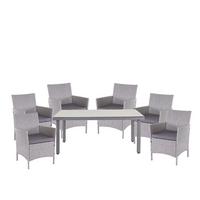 POLY-RATTAN-GARNITUR Grau, Anthrazit - Anthrazit/Grau, Kunststoff - MCW