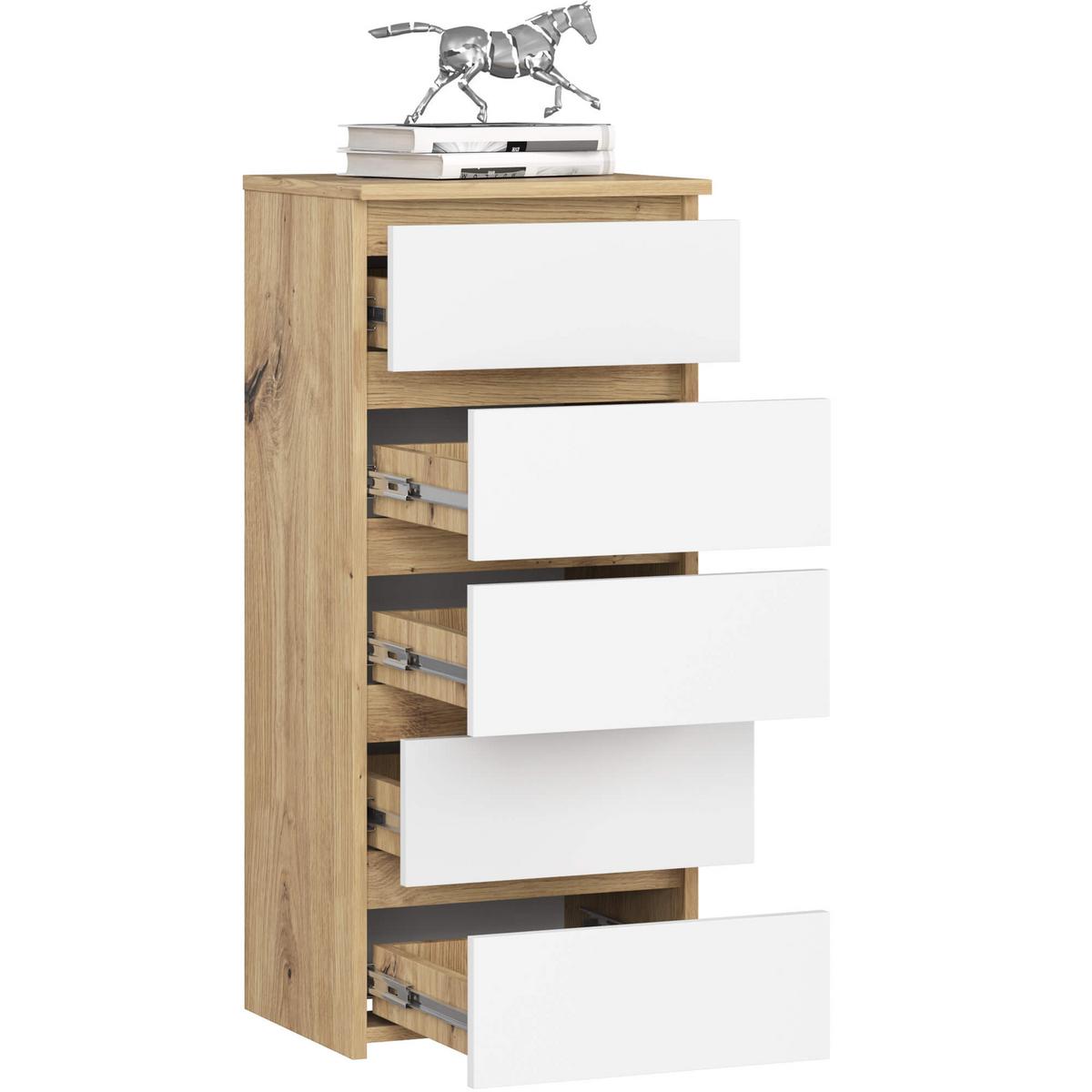 KOMMODE Eiche Artisan, Weiß 92/40/35 - Eiche Artisan/Weiß, Holzwerkstoff (40/92/35cm) - RAUMHIRSCH FURNITURE