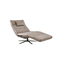 RELAXLIEGE LETICIA Grau Leder Drehbar (360°), Relaxfunktion - Schwarz/Grau, Leder/Metall (82/115/156cm) - KAWOLA