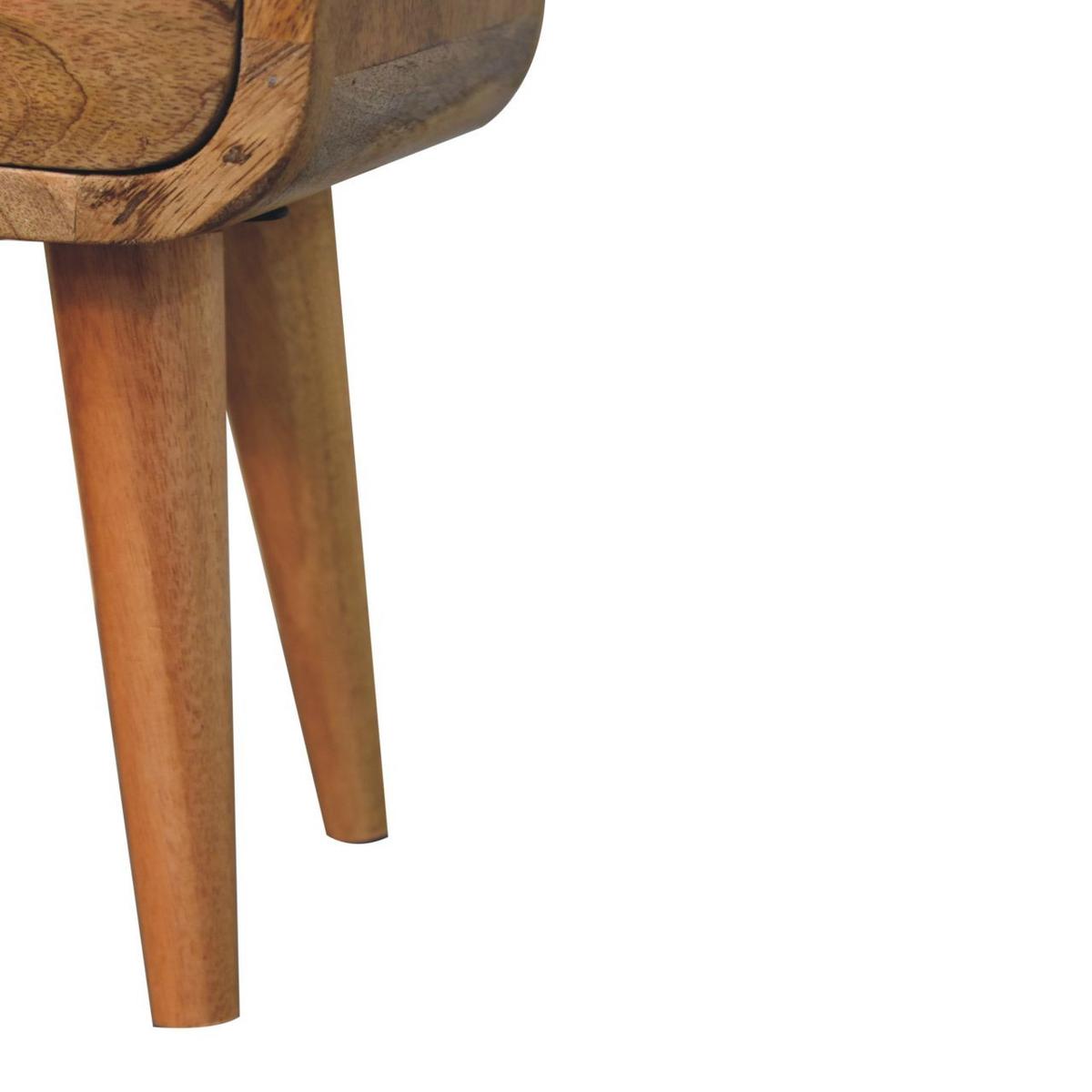 NACHTKASTEN Extra Mini Eichenoptik Geschwungen, 1 Schublade und Offenes Fach, Beige - Beige/Messingfarben, Holz/Metall (20/40/20cm) - Artisan Furniture