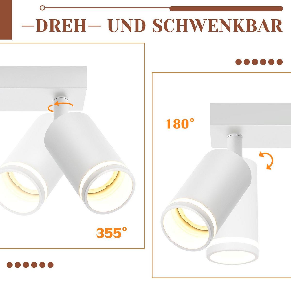 DECKENSTRAHLER Achim 4-flammig 58/5/17 cm - Weiß, Metall (58/5/17cm) - Nettlife