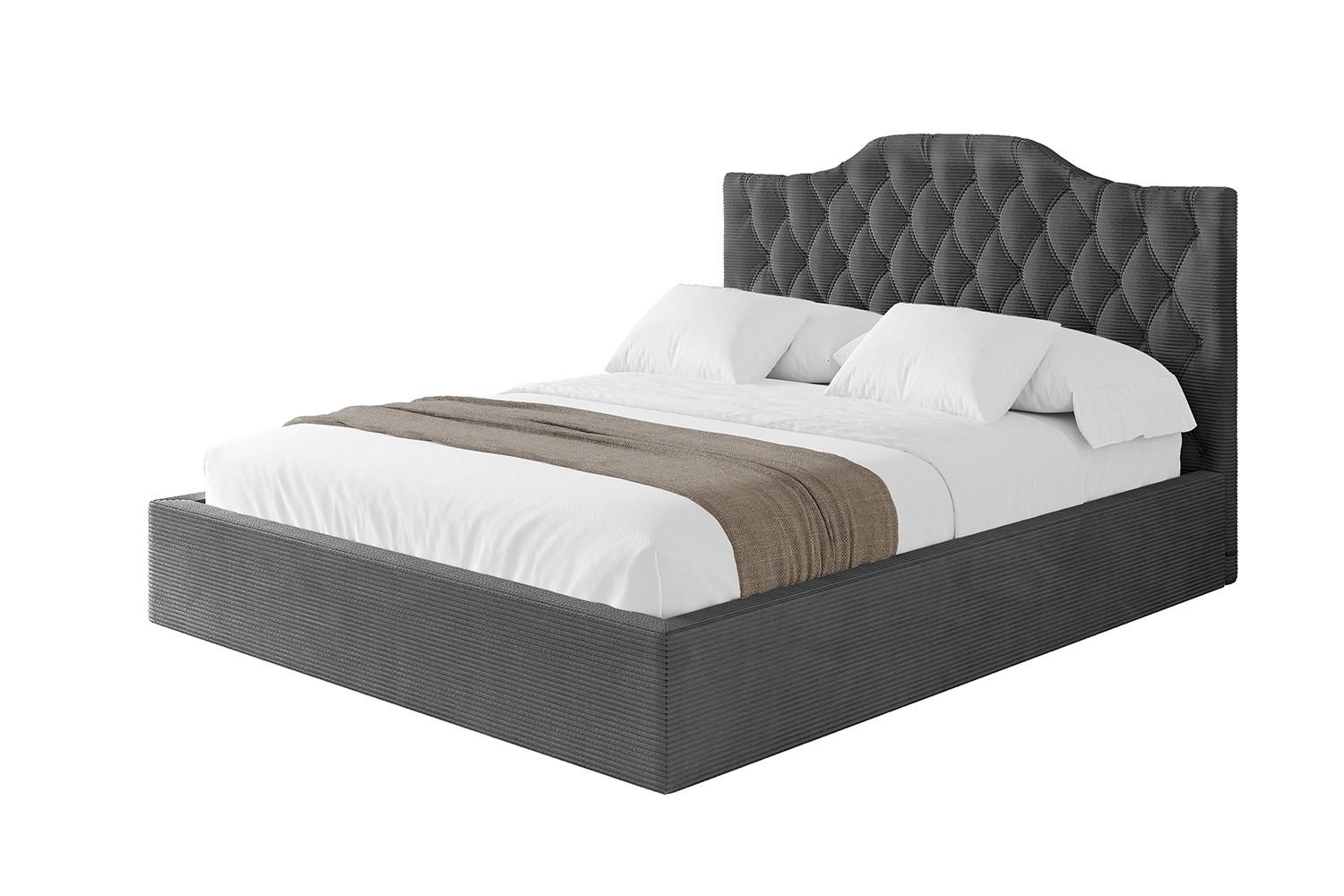 POLSTERBETT mit Bettkasten und Lattenrost, Bett mit Matratze H3/H4 - FALIO 180x200 Dunkelgrau - Anthrazit, Holzwerkstoff/Textil (180/200cm) - ALTDECOR
